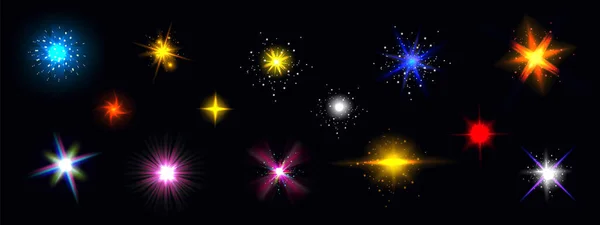 Звездное свечение, яркий красочный векторный блик — стоковый вектор