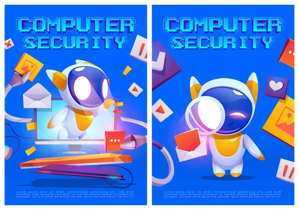 Vektor-Poster für Computersicherheit — Stockvektor