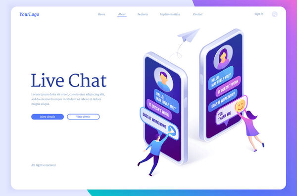 Live chat, online customer support service