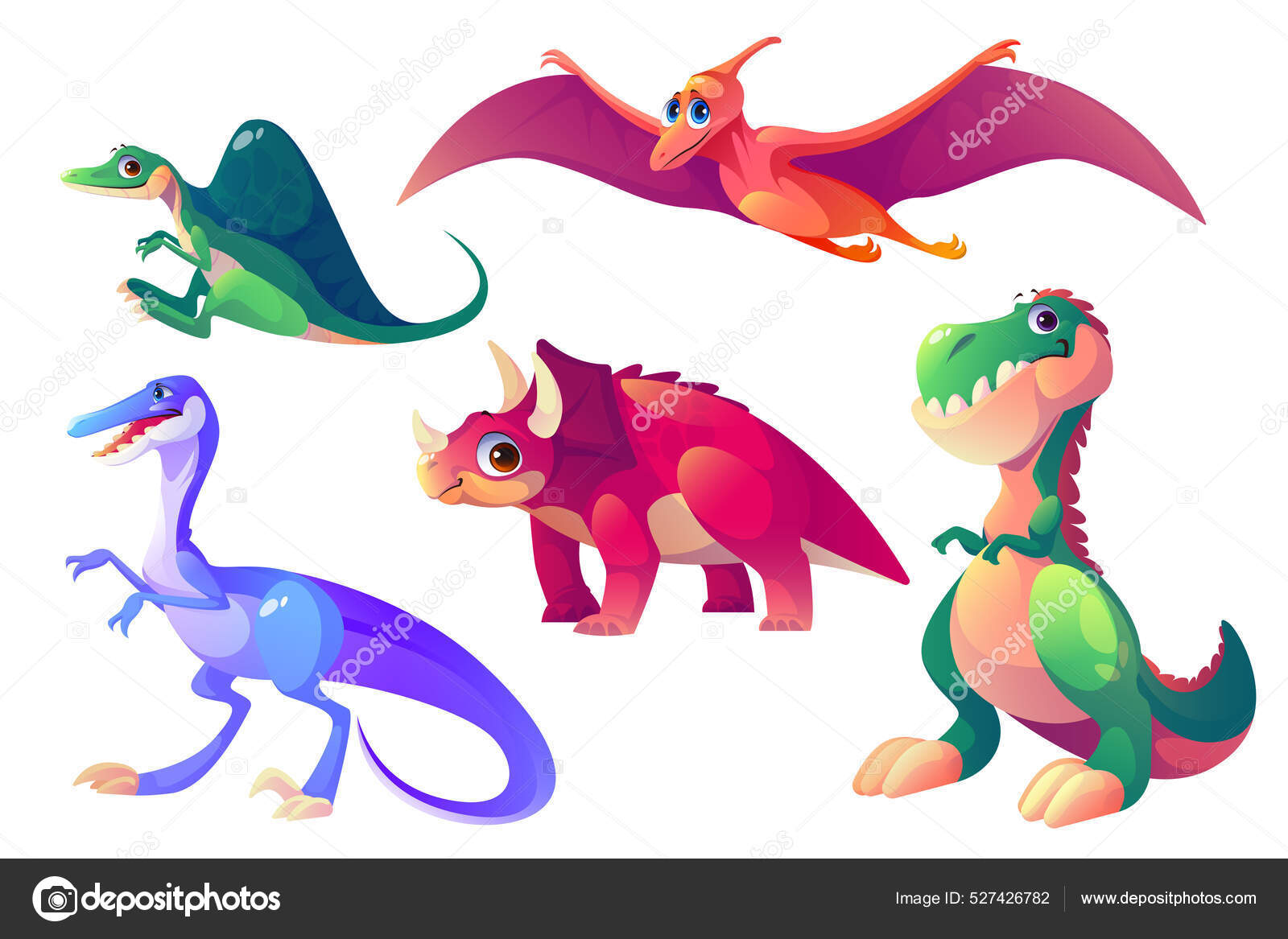 Cute pterodactyl cartoon Royalty Free Vector Image