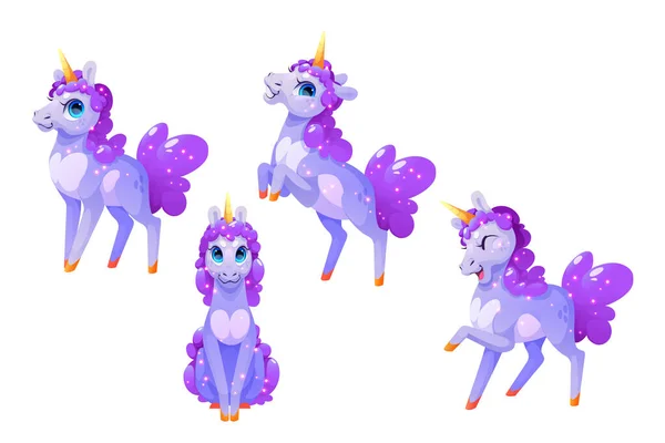 Magic unicorn χαρακτήρα κινουμένων σχεδίων χαριτωμένο πόνυ ή άλογο — Διανυσματικό Αρχείο