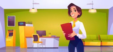 Kadın banka çalışanı, asistan, bankacı ya da danışman