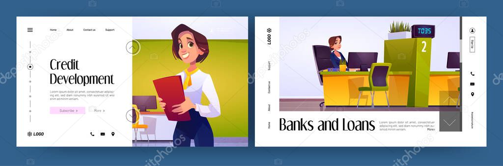 Bank loans, credit development service banners