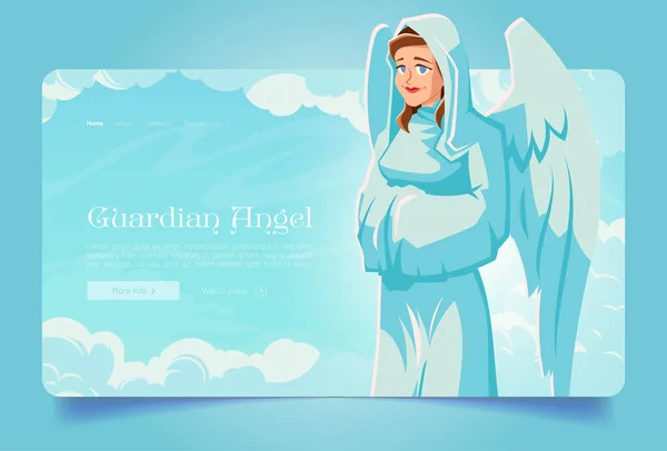 守護天使、翼を持つ聖人天使 — ストックベクタ
