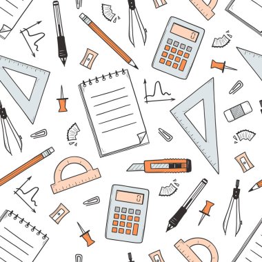 Okul ve ofis kırtasiyesinde pürüzsüz desen