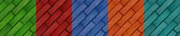 나무 패널 , 벽돌 혹은 판자로 만든 놀이 용 텍스처 — 스톡 벡터