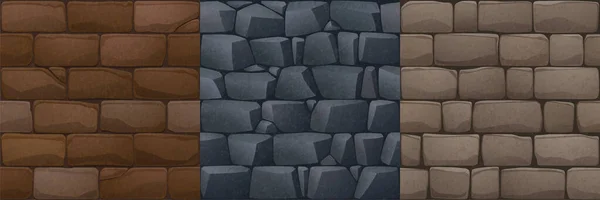 Textures of stone bricks walls — 图库矢量图片