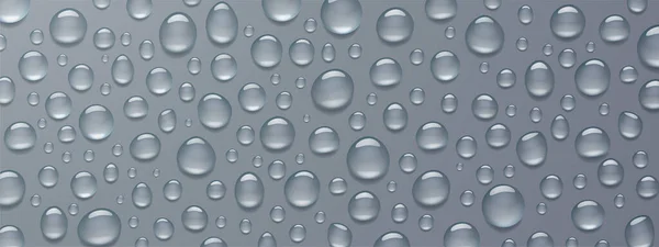 Texture des gouttelettes d'eau sur fond gris — Image vectorielle