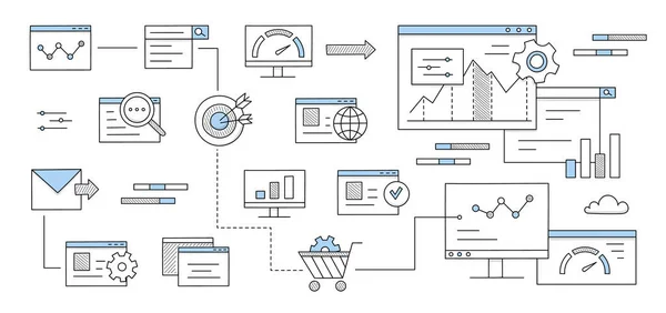 SEO, пошукова оптимізація інфографіки — стоковий вектор