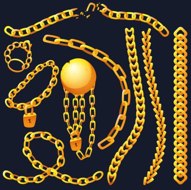 Golden chains with whole and broken links set