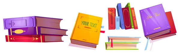 Books icons, literature with color covers – stockvektor