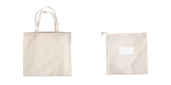 Cotton eco bags, fabric tote with handle — Stockvektor