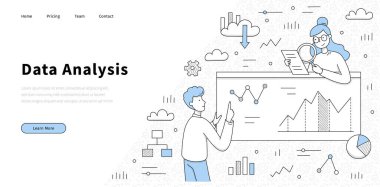 Data analysis doodle landing page, business risks