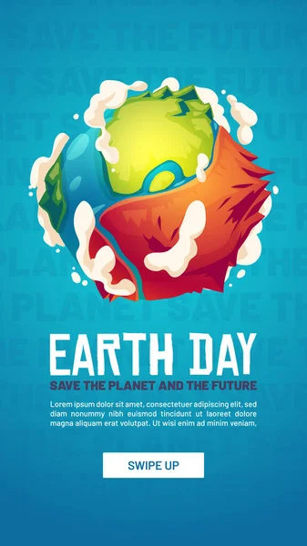 Poster van de Werelddag van de Aarde, planeet milieu redden — Stockvector