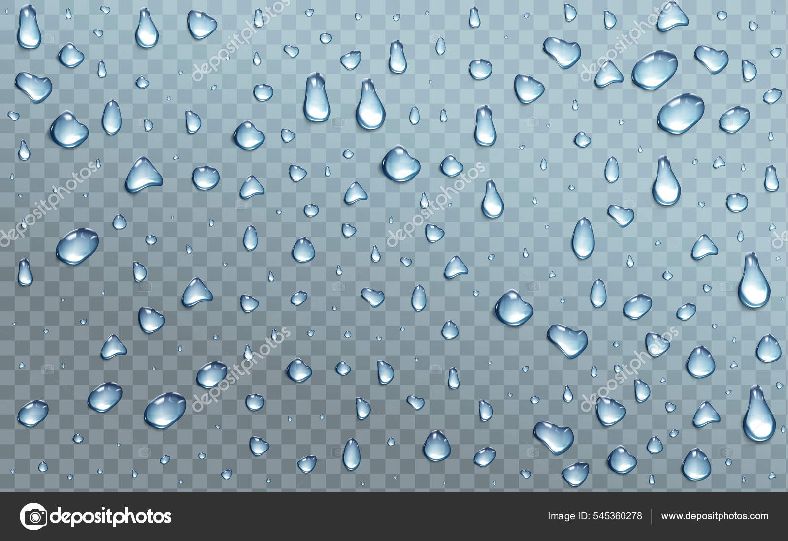 水滴在透明的背景上 水滴 图库矢量图像 C Klyaksun