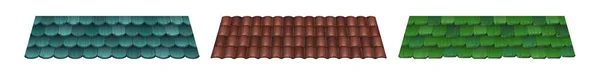 Textures de tuiles de toit, couvertures traditionnelles sur le toit — Image vectorielle