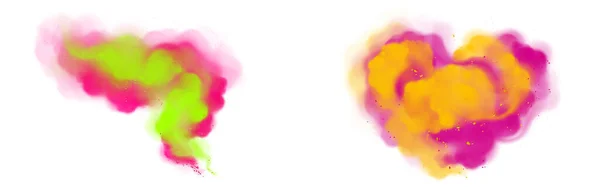 Порошок Холі фарбує барвисті хмари або вибухи — стоковий вектор
