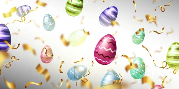 Абстрактний фон з різнокольоровими великодніми яйцями — стоковий вектор