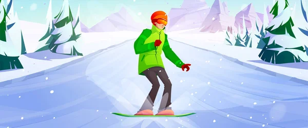 Heure d'hiver activité extrême snowboard sport fun — Image vectorielle