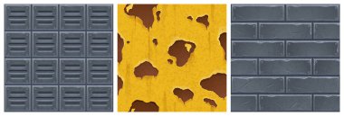 Çelik levhalar, paslı eski metal duvarlar.