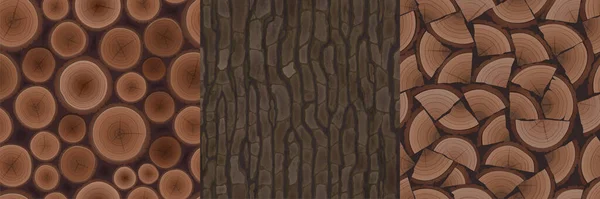 Textures en bois motifs sans couture pour la conception de jeux — Image vectorielle