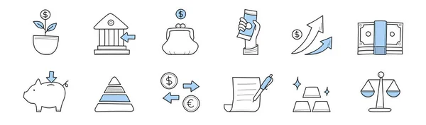 Finances icônes de change, banque, paiement — Image vectorielle