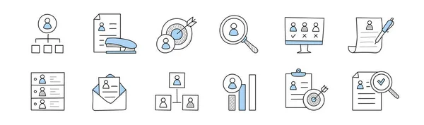 İş İK, insan kaynakları, işe alım simgeleri — Stok Vektör