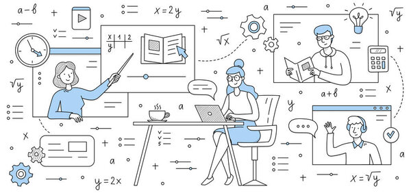 Онлайн-образование, обучение со студентами и преподавателем