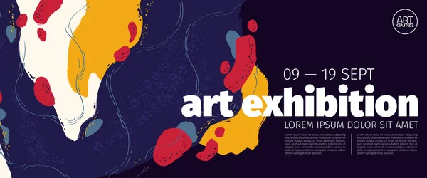 Bannière d'exposition d'art, invitation à l'exposition — Image vectorielle