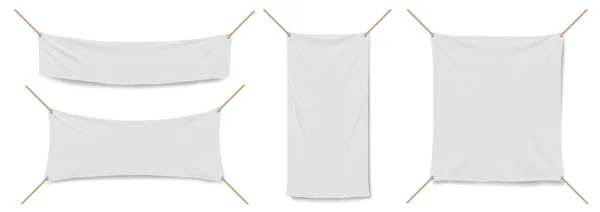 Blanco witte vinyl banners sjabloon — Stockvector