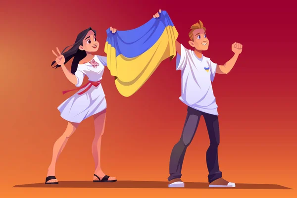 Opstand tegen de oorlog tegen het Oekraïense volk Oekraïense vlag — Stockvector