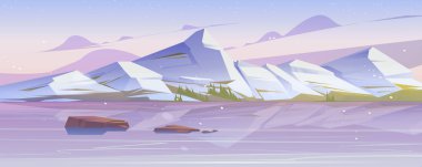 Kış dağları manzarası, doğa manzarası.