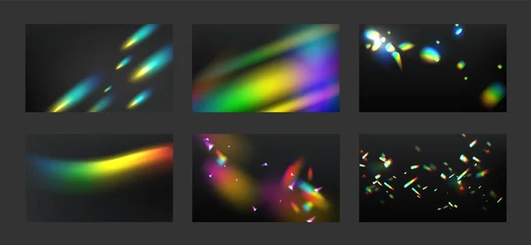Rainbow lens flare, light leaks effects — Stock Vector