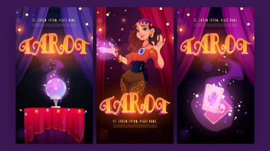 Çingene falcısı olan tarot afişleri