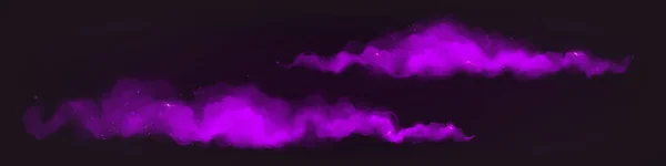 Rutas mágicas de polvo púrpura con destellos y purpurina — Vector de stock