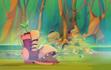 Çöp ve atık yığınlarıyla orman kirliliği