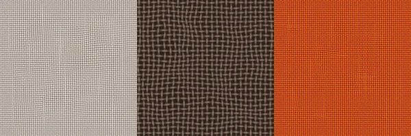 Jute fabric textures. Seamless patterns of burlap — Stock Vector