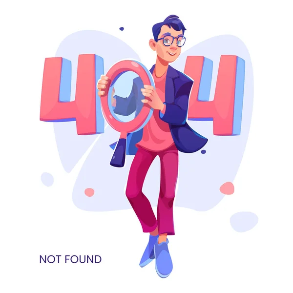 Error 404 página no se encuentra concepto con el hombre de dibujos animados — Archivo Imágenes Vectoriales
