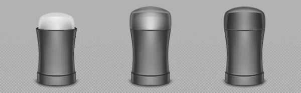 Deodorant stick bottle realistic 3d mockup set — Stock Vector