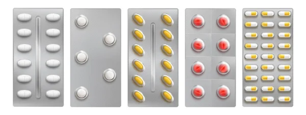 Plaquettes thermoformées, comprimés et capsules — Image vectorielle