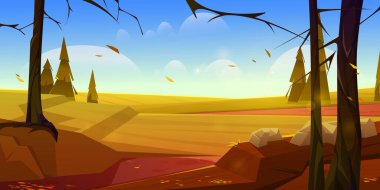 çıplak ağaçlar ile sonbahar manzara