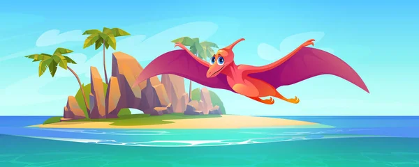 Baby pterodactyl fly above sea