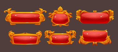 Fantezi altın çerçeveli oyun düğmeleri