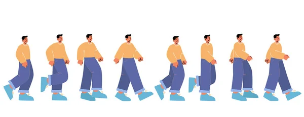 Cycle sequence of man walk —  Vetores de Stock