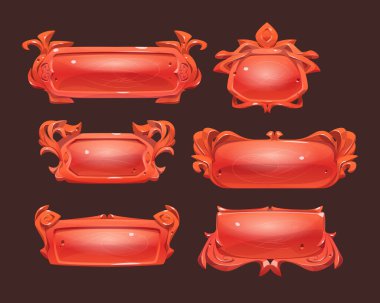 Oyun çerçeveleri, kırmızı ortaçağ menü arayüzü, ayarla