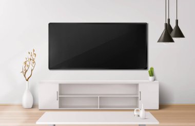 Geniş lcd televizyonlu oturma odası.