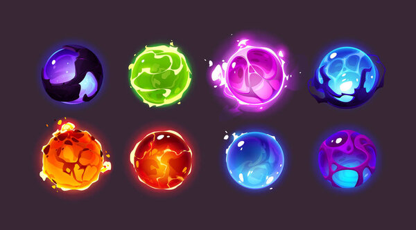 Magic spheres, energy balls with mystic glow