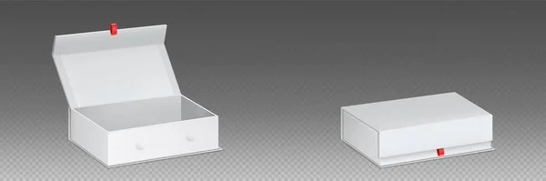 Mockup bílé magnet box pro dárek nebo šperky — Stockový vektor