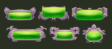 Oyun çerçeveleri, gümüş ortaçağ tahtaları ile yeşil