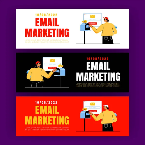 Email marketing, drip campaign posters — Image vectorielle